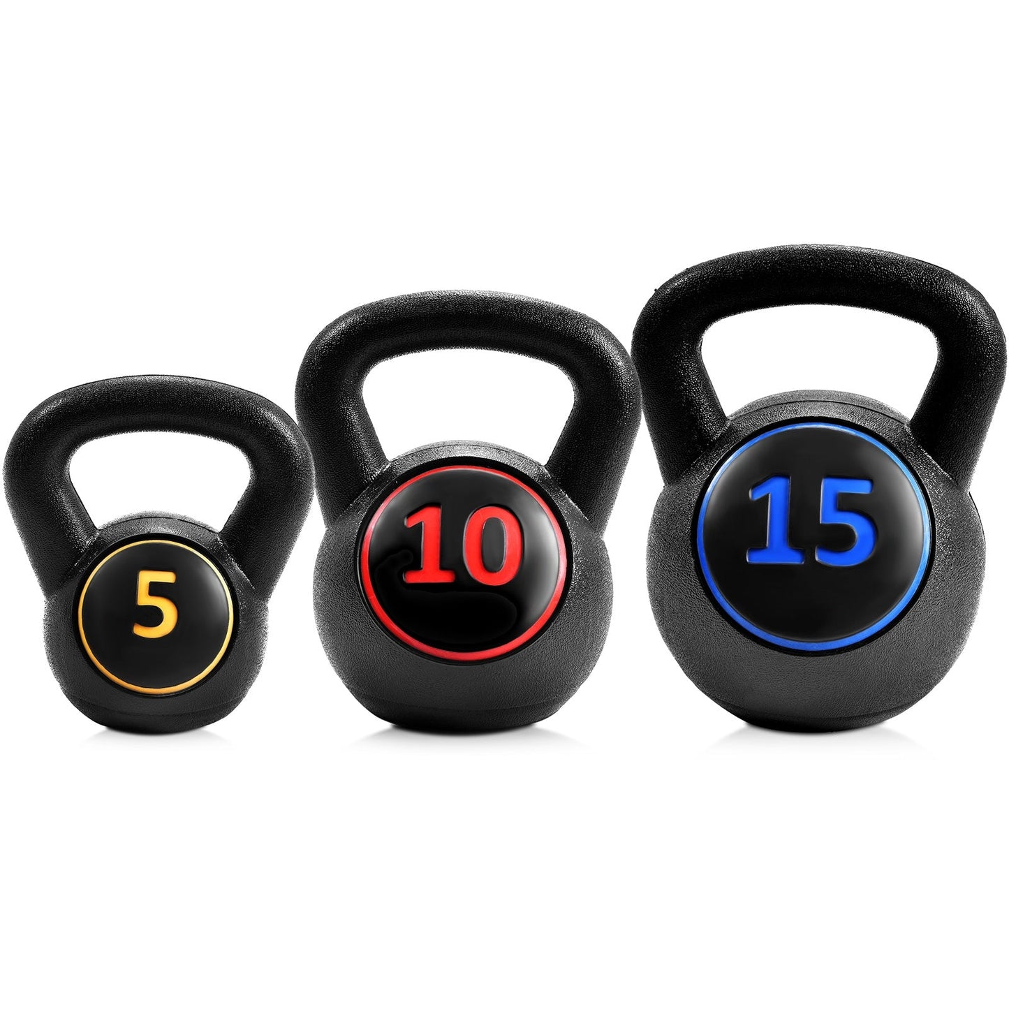 3 Piece 5 10 15lb Kettlebell Weight Set