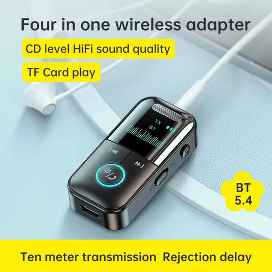 Bluetooth 5.4 Audio Receiver Transmitter AUX Adapter