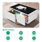 Modern Smart Coffee Table With Built-In Fridge - tooth Speaker, Wireless Charging, Touch Control Panel, USB Interface, Outlet Protection, Atmosphere Light