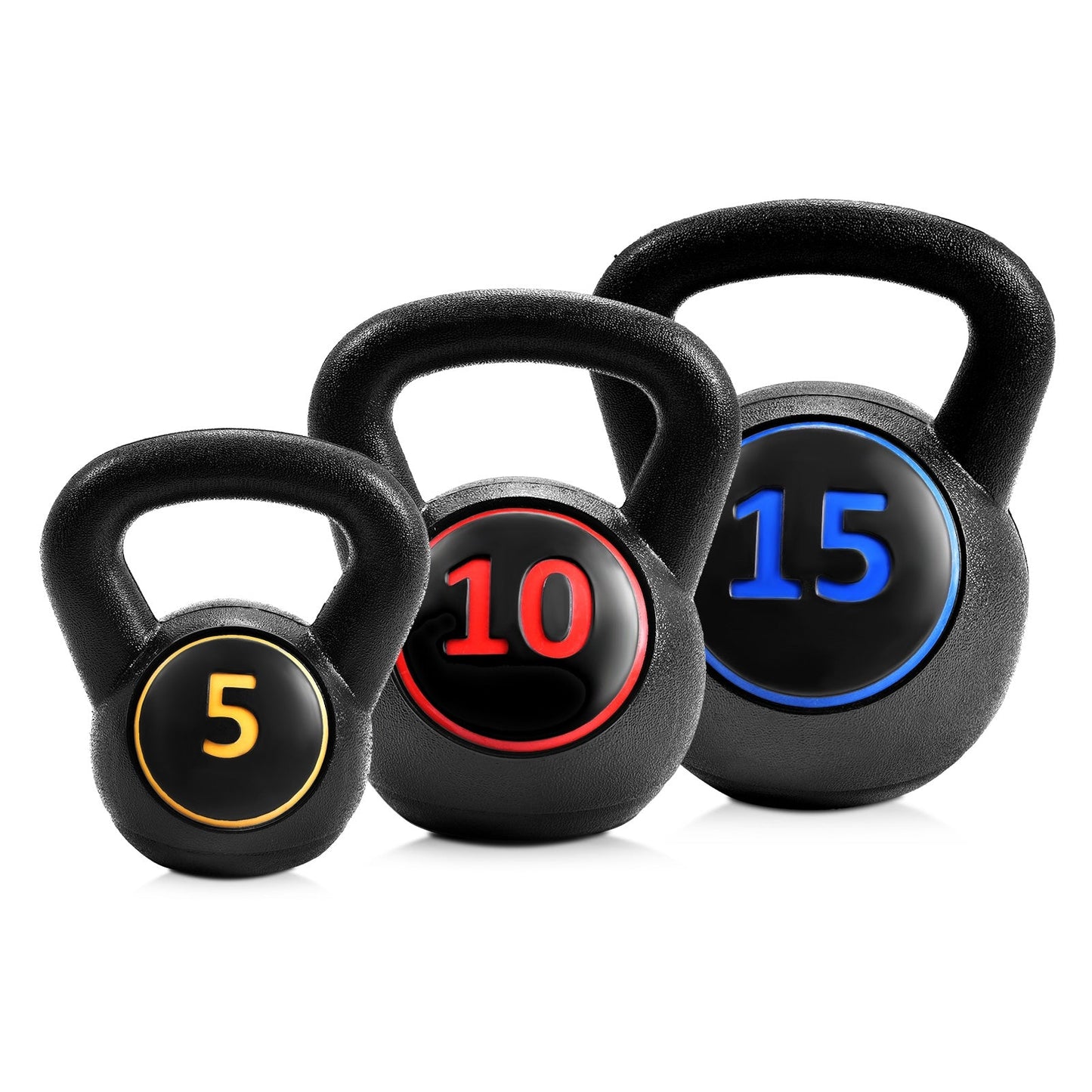 3 Piece 5 10 15lb Kettlebell Weight Set