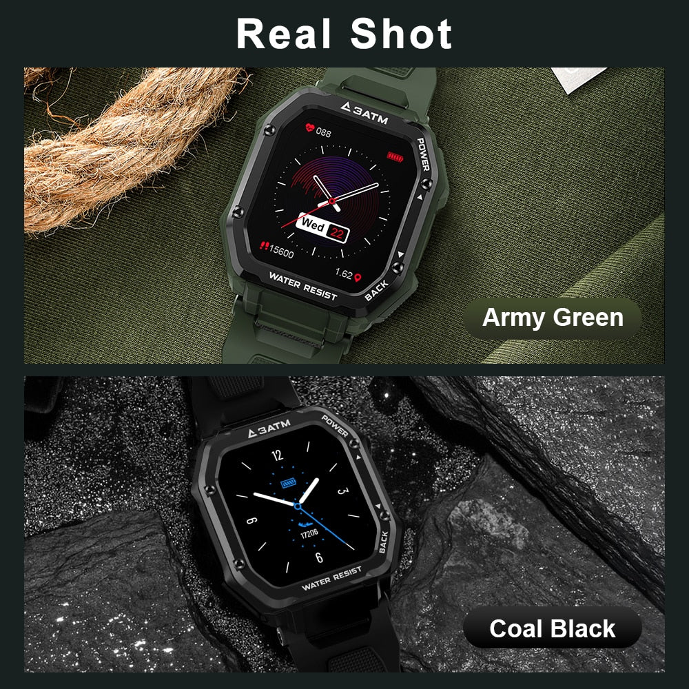 Rugged Smartwatch Men Outdoor Fitness Tracker