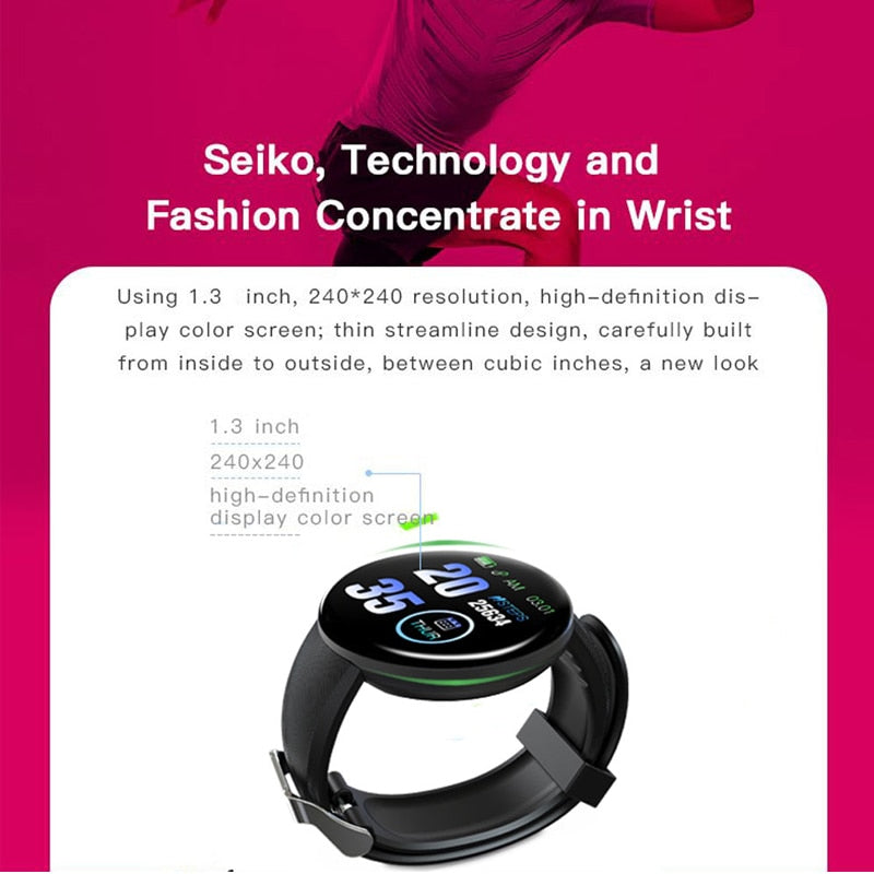 Bluetooth Round Smartwatch Blood Pressure Sport Tracker
