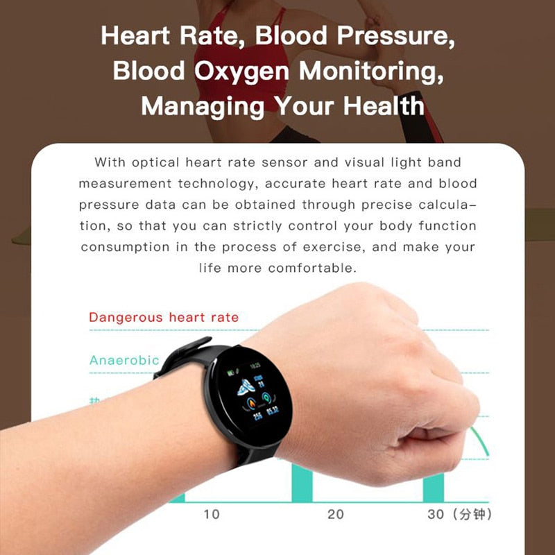 Bluetooth Round Smartwatch Blood Pressure Sport Tracker