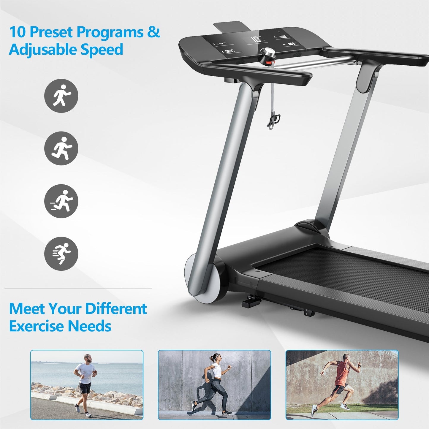 Italian Folding Treadmill With Heart Rate Belt