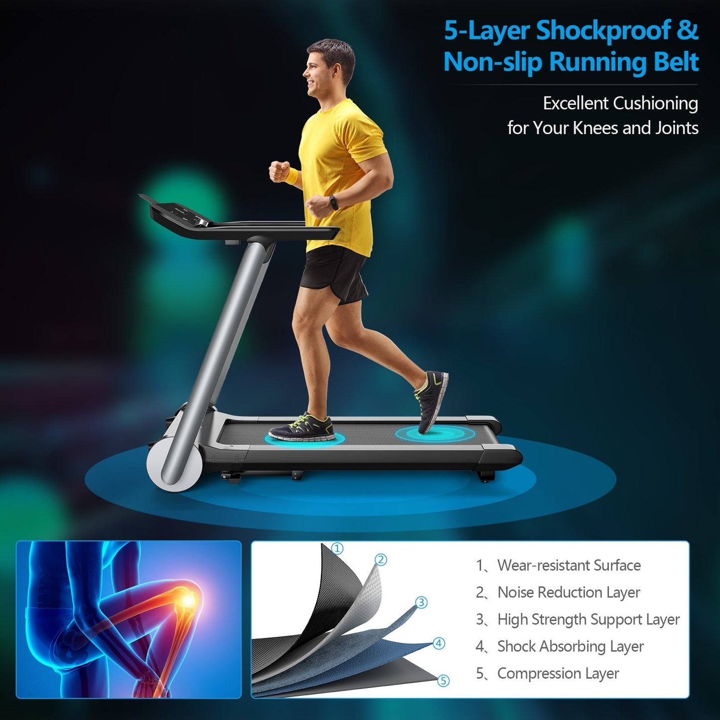 Italian Folding Treadmill With Heart Rate Belt