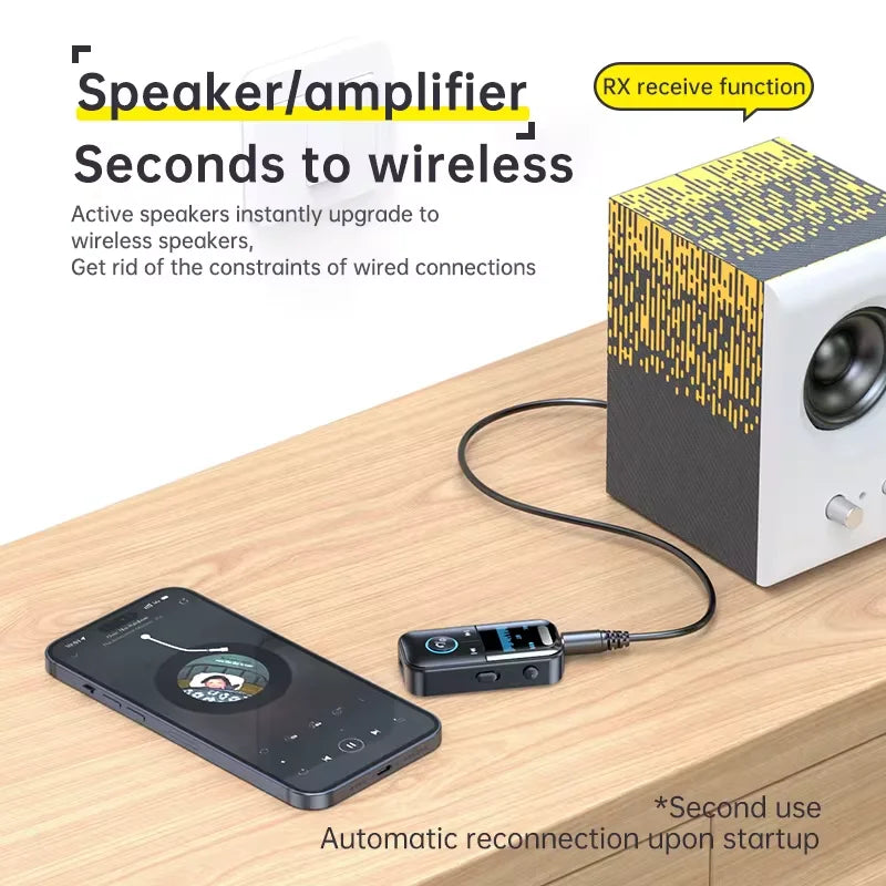 Bluetooth 5.4 Audio Receiver Transmitter AUX Adapter
