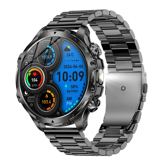 AK75 Smartwatch Flashlight Outdoor Fitness Tracker BT Calling