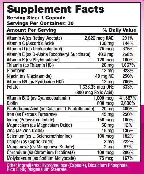 Bariatric One A Day Daily Multivitamin Supplement