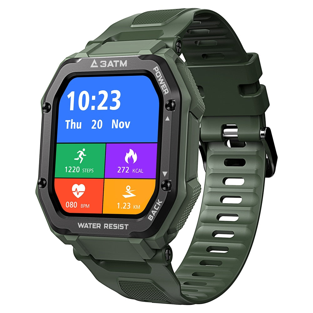 Rugged Smartwatch Men Outdoor Fitness Tracker