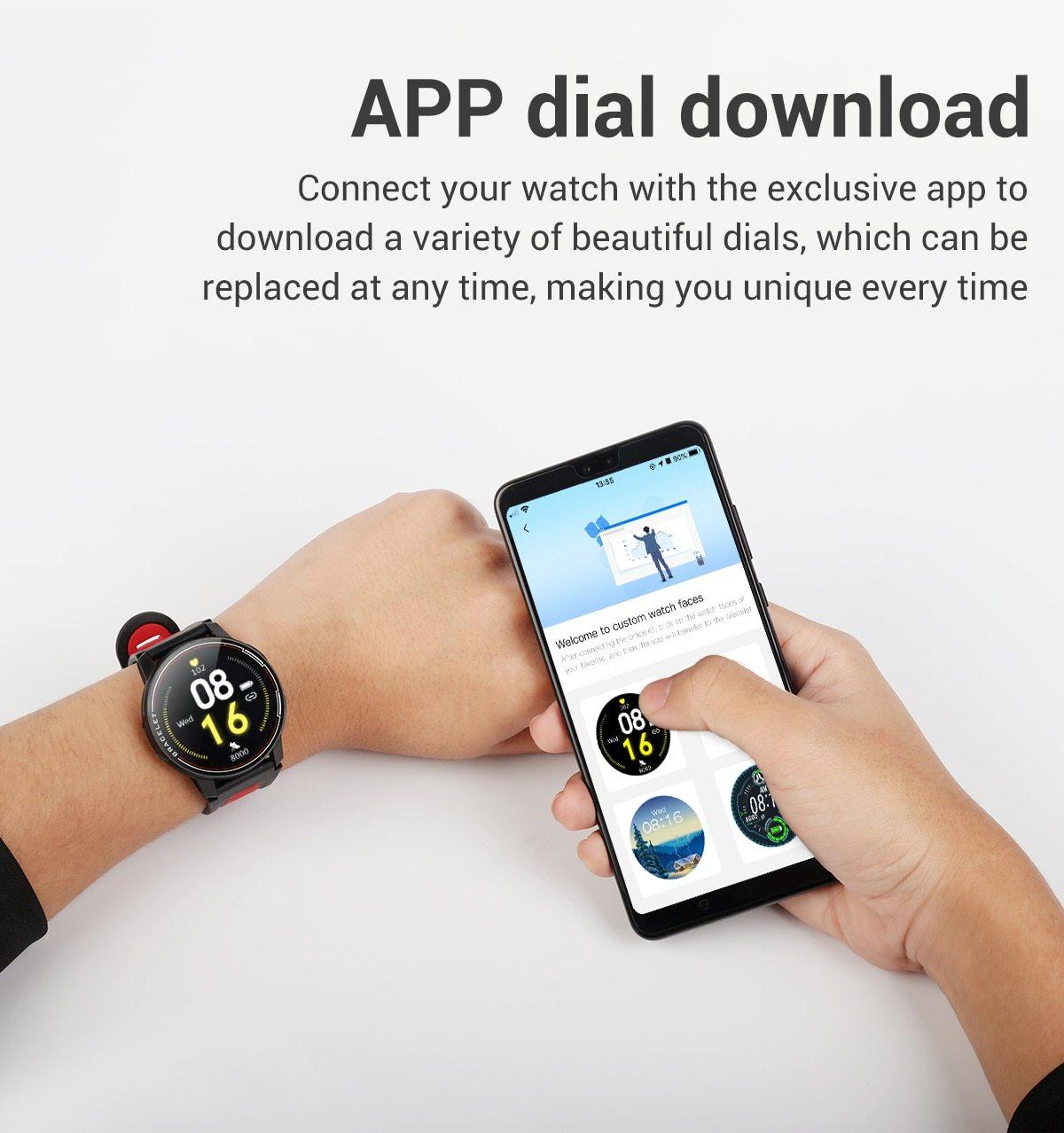 Professional IP68 Waterproof Bluetooth Fitness Smartwatch Tracker