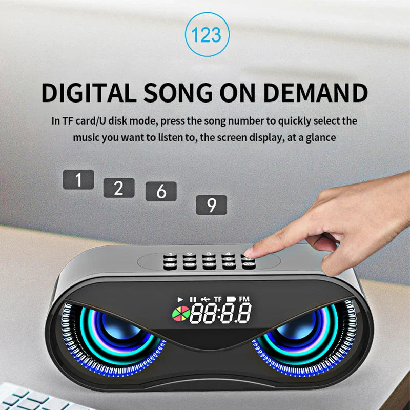 Owl Design Bluetooth LED Speaker Alarm Clock