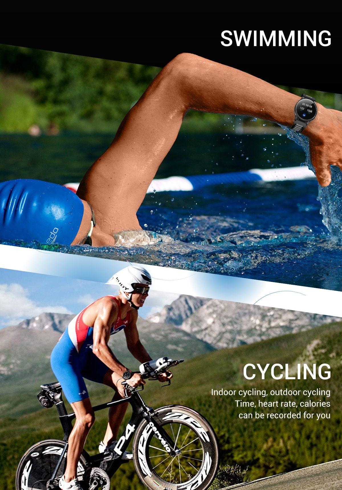 Professional IP68 Waterproof Bluetooth Fitness Smartwatch Tracker