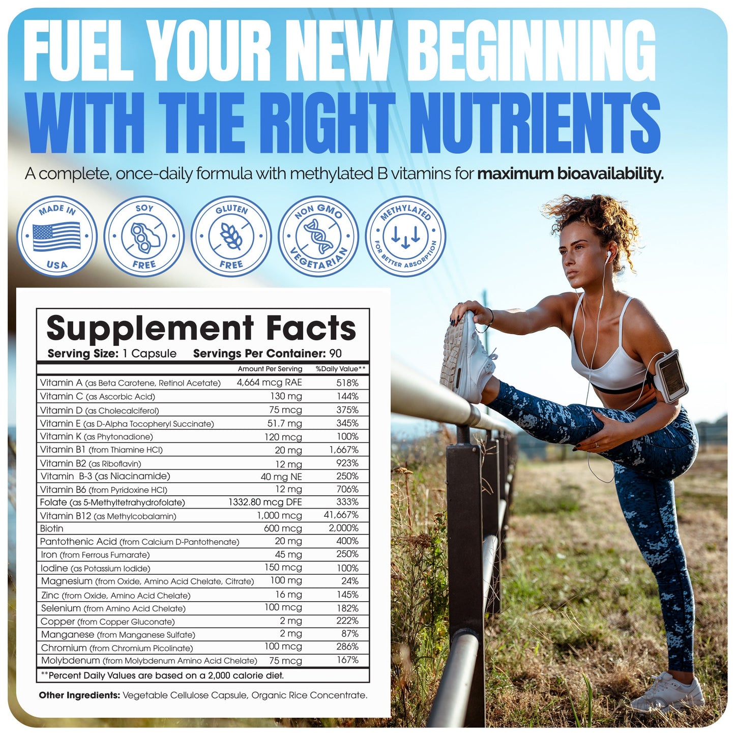 Methylated Bariatric Multivitamin With 45mg Iron Capsules