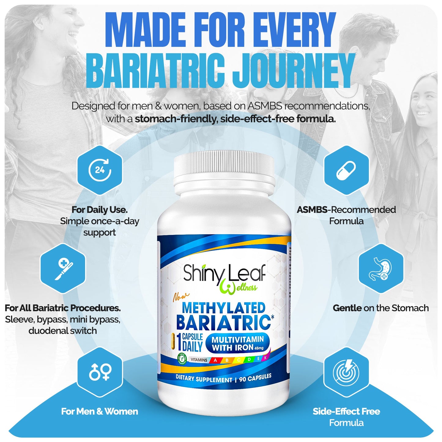 Methylated Bariatric Multivitamin With 45mg Iron Capsules
