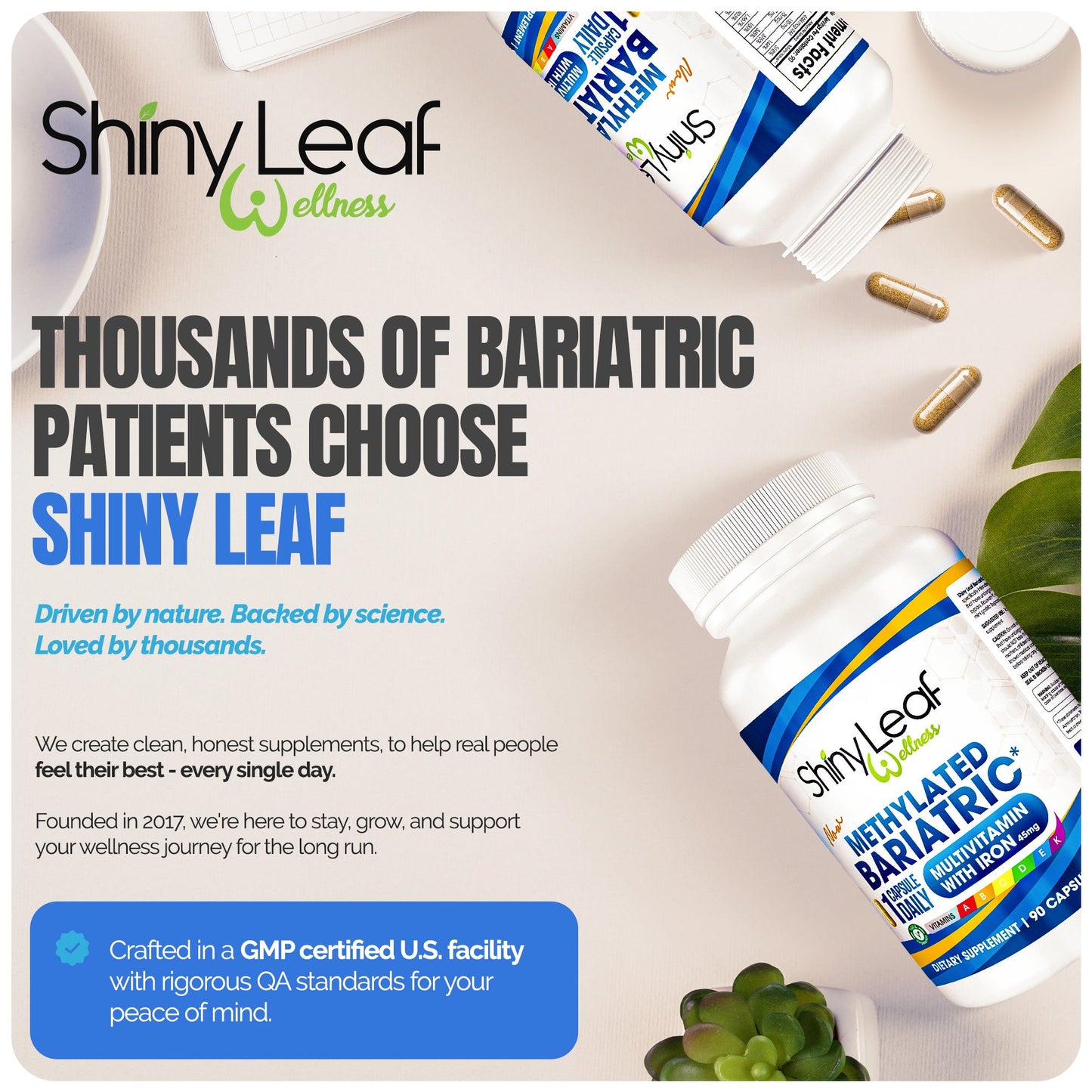Methylated Bariatric Multivitamin With 45mg Iron Capsules