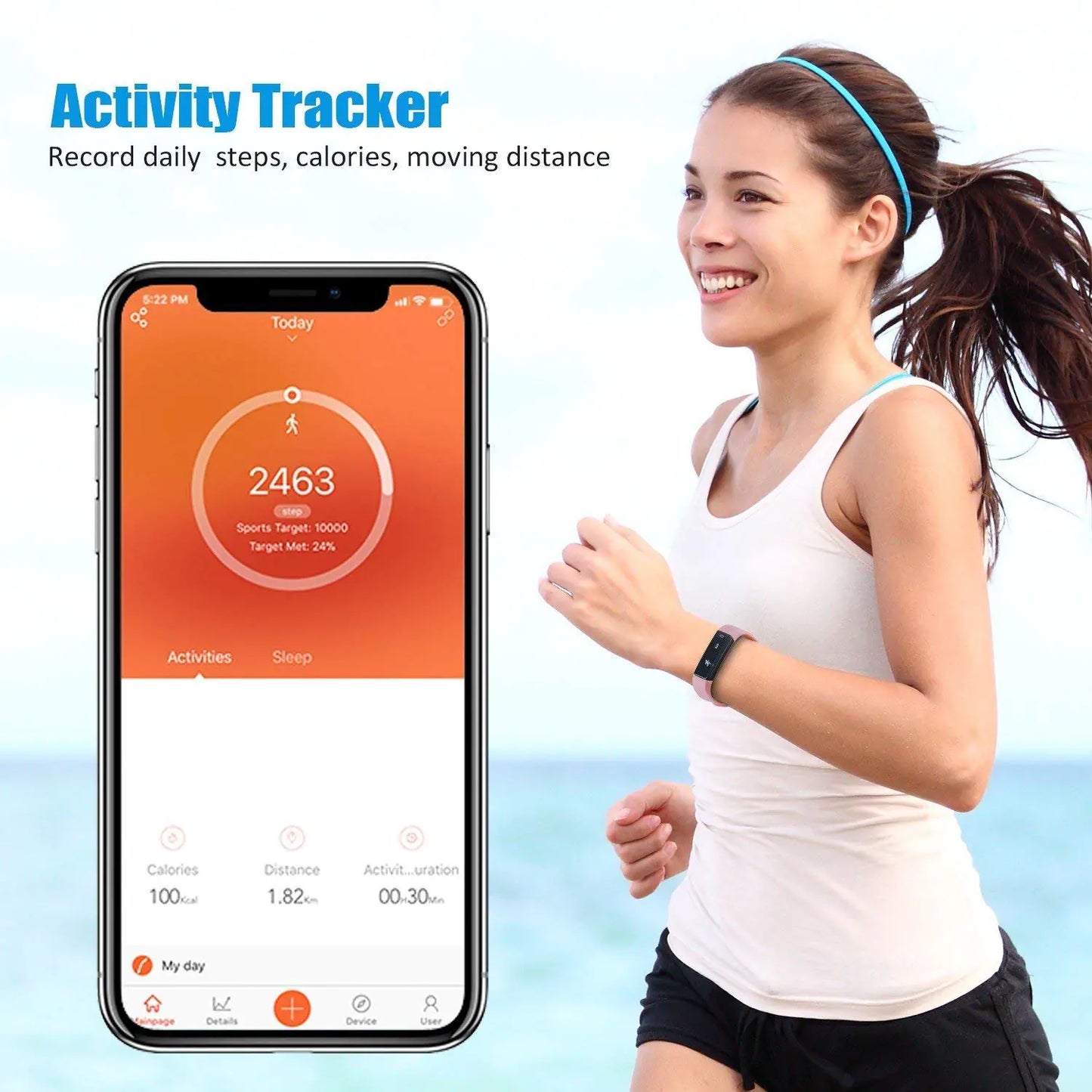 SmartFit Slim Activity Tracker Smart Watch With Band