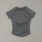 HISTELLO Sports Short Sleeve Top Women Gym Yoga Top Workout Clothes Sports T Shirt Fitness Activewear Running Tight Tops