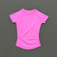 HISTELLO Sports Short Sleeve Top Women Gym Yoga Top Workout Clothes Sports T Shirt Fitness Activewear Running Tight Tops