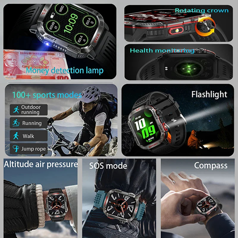 Military GPS Smartwatch Men Waterproof Outdoor Sports Tracker