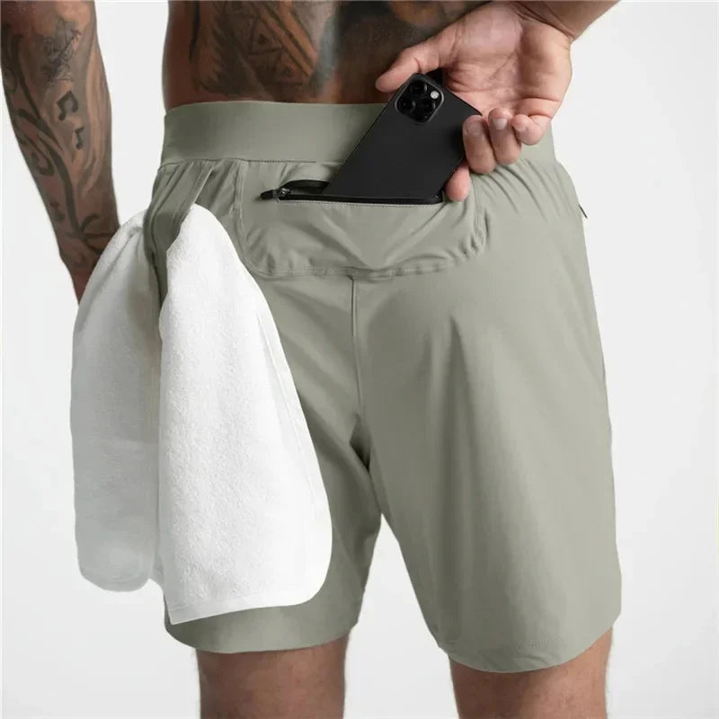 Men's Quick Dry Performance Shorts Zipper Pocket