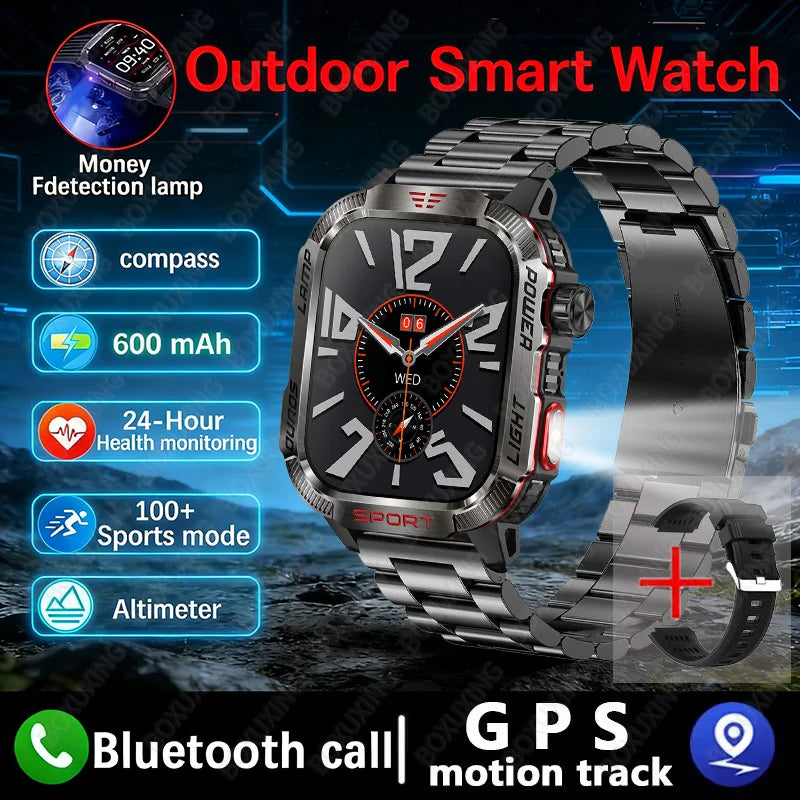 Military GPS Smartwatch Men Waterproof Outdoor Sports Tracker