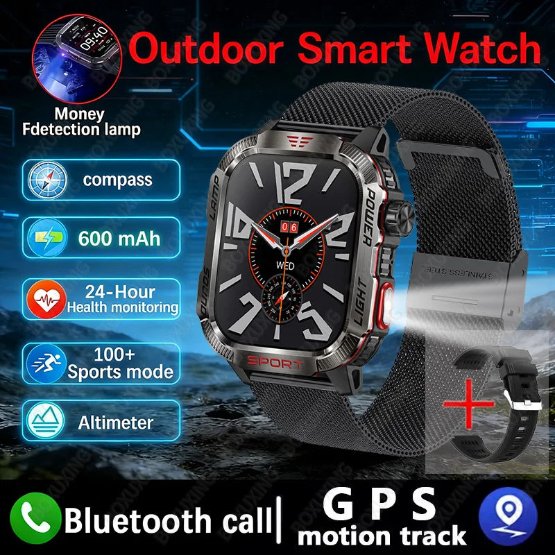 Military GPS Smartwatch Men Waterproof Outdoor Sports Tracker