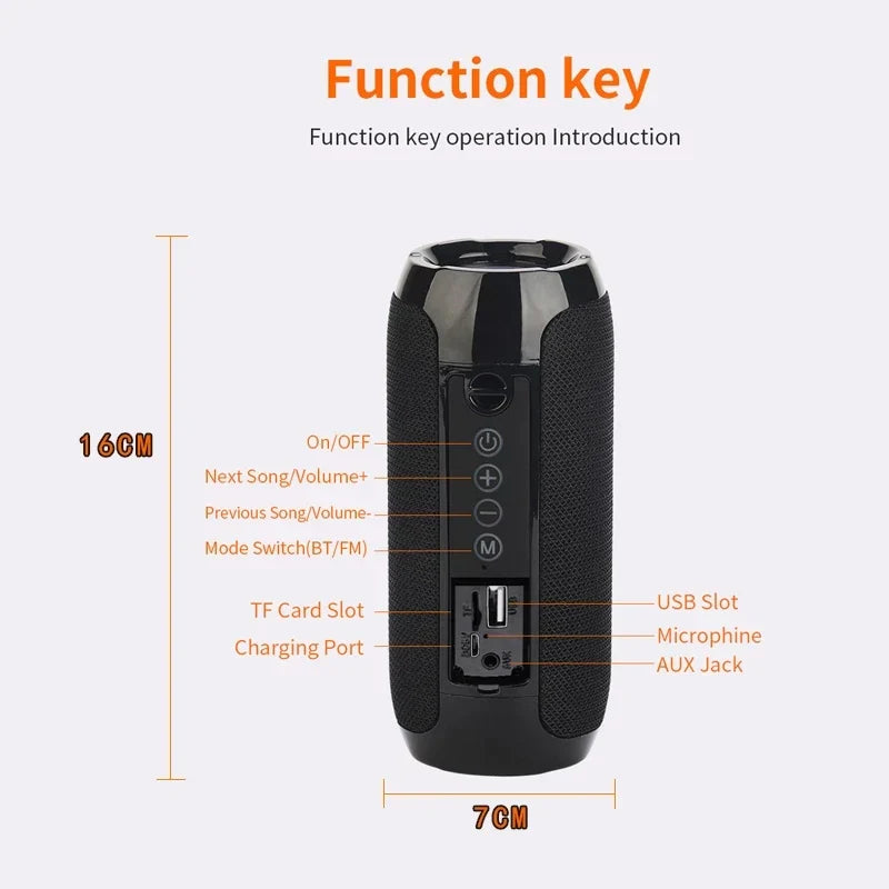 Portable Bluetooth Speaker FM Radio Subwoofer Sound Box