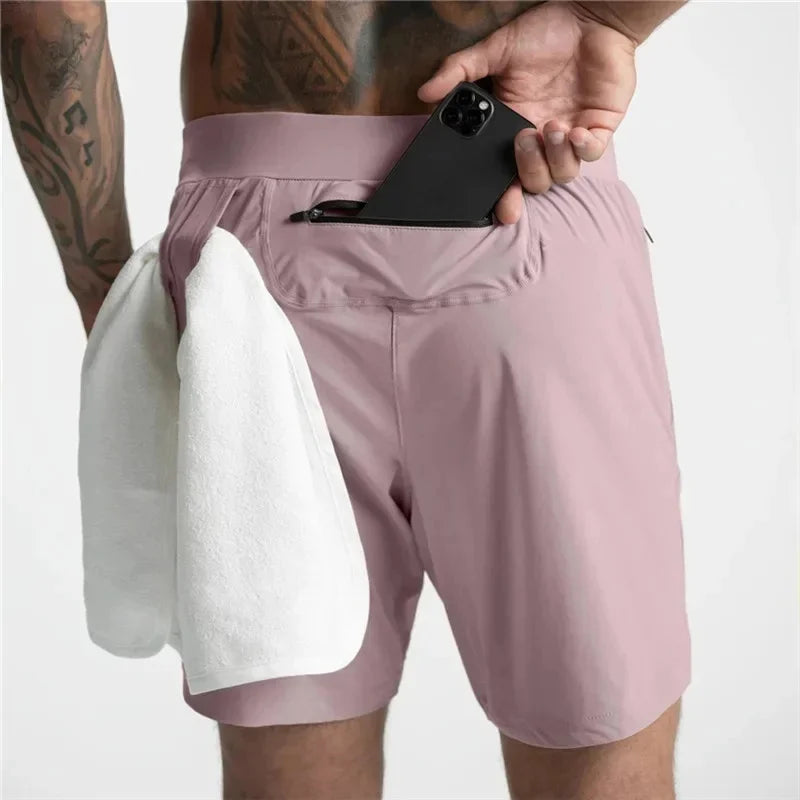 Men's Quick Dry Performance Shorts Zipper Pocket