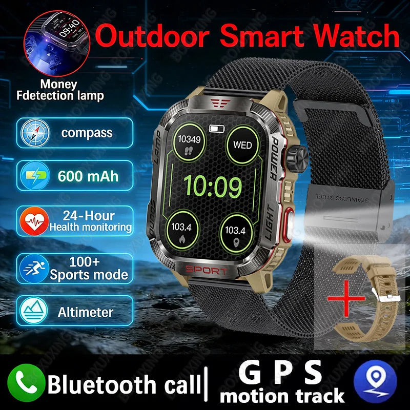 Military GPS Smartwatch Men Waterproof Outdoor Sports Tracker