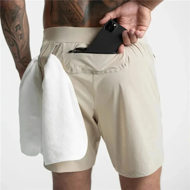 Men's Quick Dry Performance Shorts Zipper Pocket