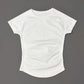 HISTELLO Sports Short Sleeve Top Women Gym Yoga Top Workout Clothes Sports T Shirt Fitness Activewear Running Tight Tops