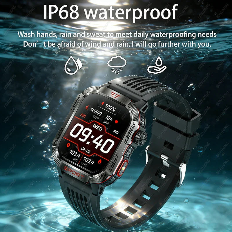Military GPS Smartwatch Men Waterproof Outdoor Sports Tracker