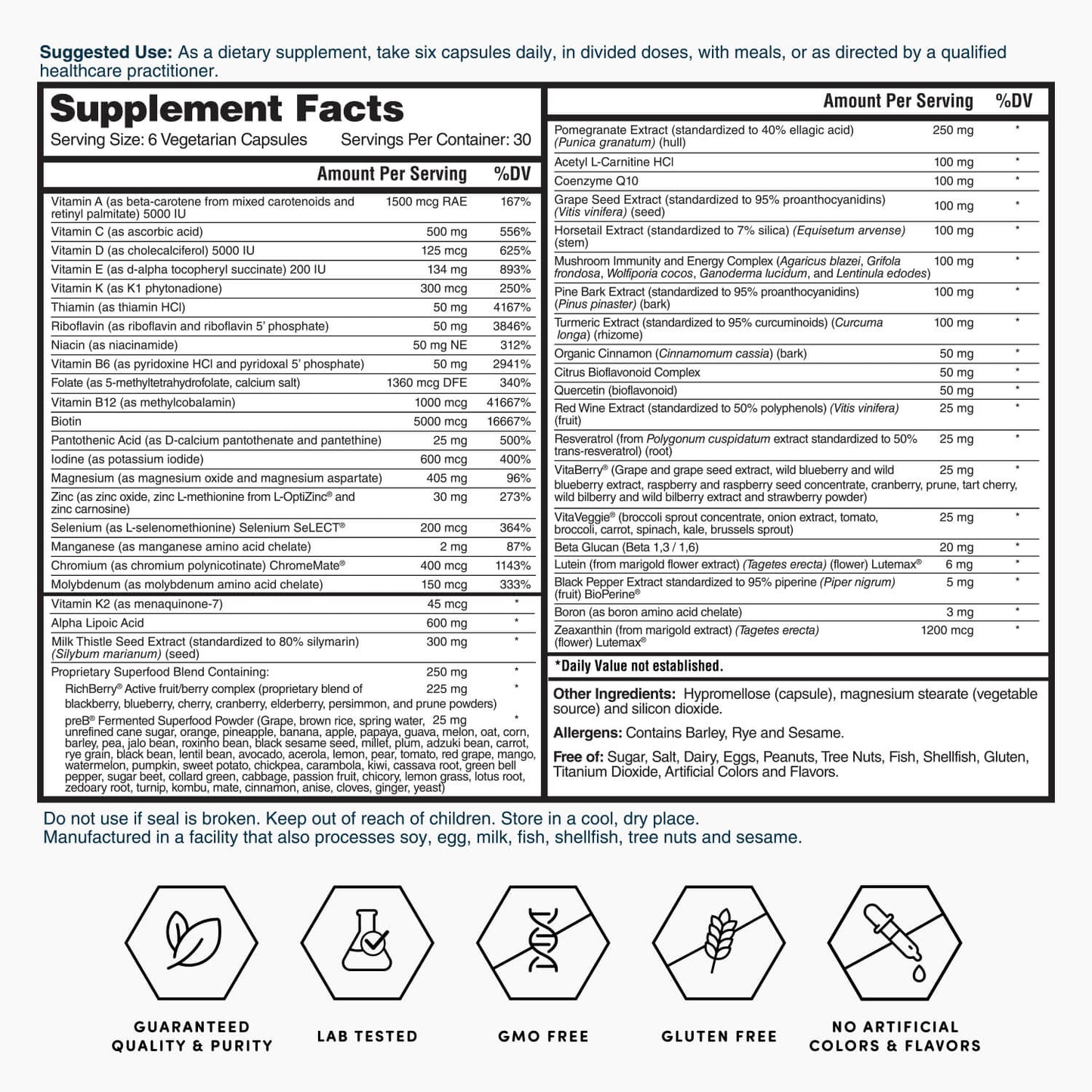 Gold Six Daily Advanced Multivitamin Capsules