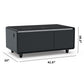Modern Smart Coffee Table With Built-In Fridge - tooth Speaker, Wireless Charging, Touch Control Panel, USB Interface, Outlet Protection, Atmosphere Light